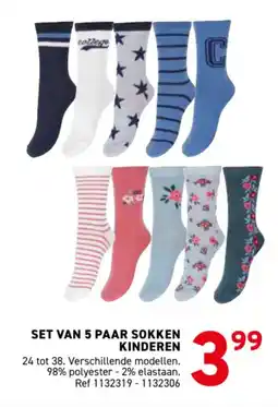 Trafic Set van 5 paar sokken kinderen aanbieding