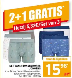 Trafic Set van 3 boxershorts jongens aanbieding