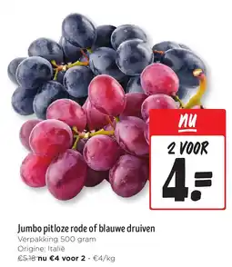 Jumbo Jumbo pitloze rode of blauwe druiven aanbieding