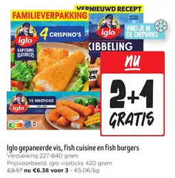 Jumbo Iglo gepaneerde vis fish cuisine en fish burgers aanbieding
