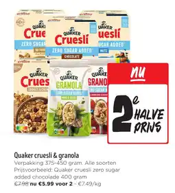 Jumbo Quaker cruesli & granola aanbieding