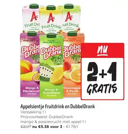 Jumbo Appelsientje fruitdrink en DubbelDrank aanbieding