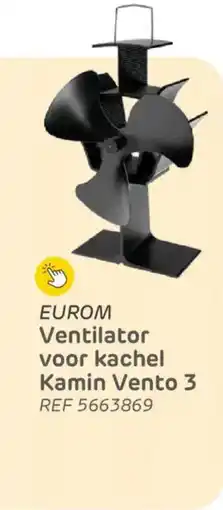 Brico Eurom ventilator voor kachel kamin vento 3 aanbieding