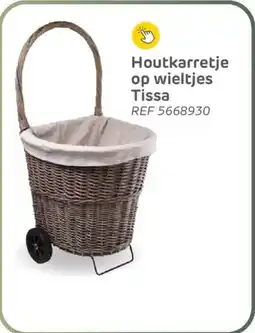Brico Houtkarretje op wieltjes tissa aanbieding