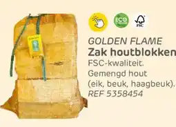 Brico Golden flame zak houtblokken aanbieding