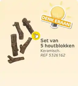 Brico Set van 5 houtblokken ref 5326162 aanbieding