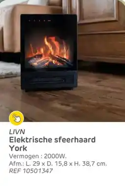 Brico LIVN Elektrische sfeerhaard York ref 10501347 aanbieding