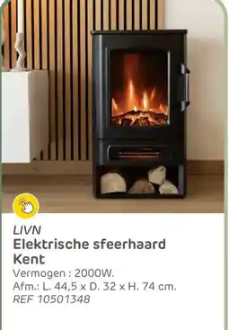 Brico LIVN Elektrische sfeerhaard Kent ref 10501348 aanbieding