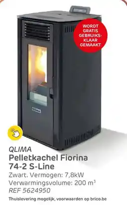 Brico Qlima Pelletkachel Fiorina 74-2 S-Line ref 5624950 aanbieding
