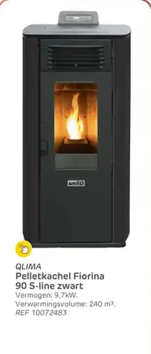 Brico Qlima Pelletkachel Fiorina 90 S-line zwart ref 10072483 aanbieding