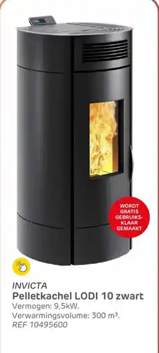Brico Invicta Pelletkachel LODI 10 zwart ref 10495600 aanbieding
