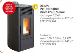 Brico Qlima Pelletkachel Viola 85-2 S-line ref 5624948 aanbieding