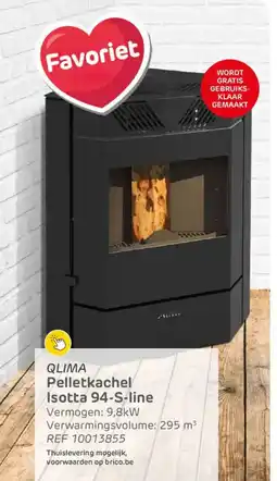 Brico Qlima Pelletkachel Isotta 94-S-line ref 10013855 aanbieding