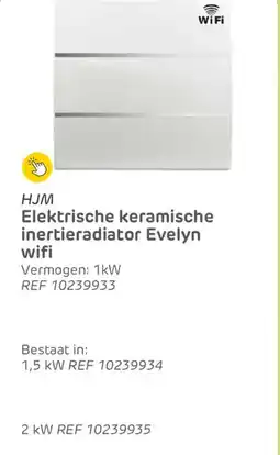 Brico HJM Elektrische keramische inertieradiator Evelyn wifi ref 10239933 aanbieding