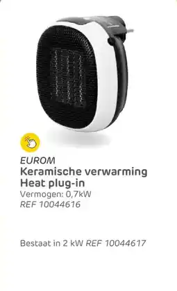 Brico Eurom Keramische verwarming Heat plug-in ref 10044616 aanbieding