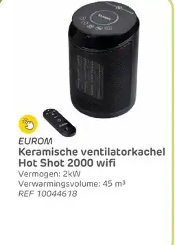 Brico Eurom Keramische ventilatorkachel Hot Shot 2000 wifi ref 10044618 aanbieding