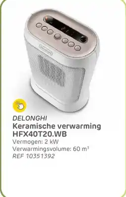 Brico Delonghi Keramische verwarming HFX40T20.WB ref 10351392 aanbieding