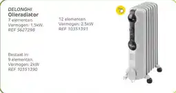 Brico Delonghi olieradiator aanbieding