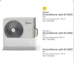 Brico Qlima Airconditioner split SC 6035 / SC6026 / SC6053 aanbieding