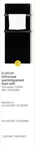 Brico Eurom Infrarood warmtepaneel Sani wifi ref 10102984 aanbieding