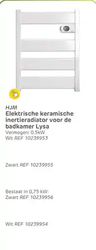 Brico HJM Elektrische keramische inertieradiator voor de badkamer Lysa aanbieding
