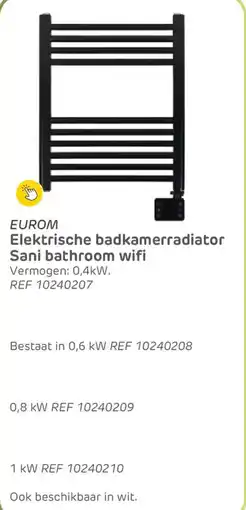 Brico Eurom Elektrische badkamerradiator Sani bathroom wifi aanbieding
