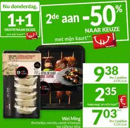 Intermarché Wei Ming Brochettes, noedels, ravioli of loempia aanbieding