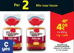 Cora La boulangere toastbrood natuur of volkoren aanbieding
