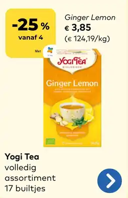 Bio Planet Yogi tea ginger lemon aanbieding