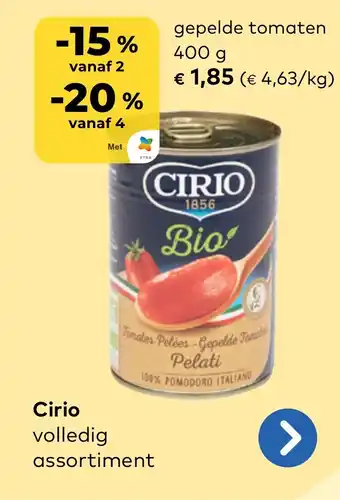 Bio Planet Cirio gepelde tomaten aanbieding