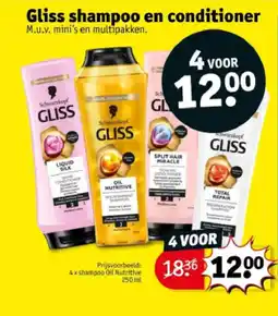 Kruidvat Gliss shampoo en conditioner aanbieding