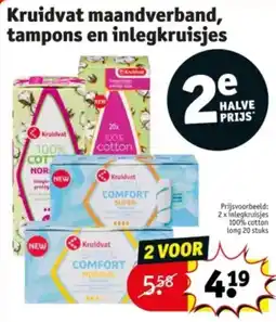 Kruidvat Kruidvat maandverband tampons en inlegkruisjes aanbieding