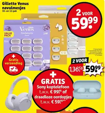 Kruidvat Gillette Venus navulmesjes aanbieding