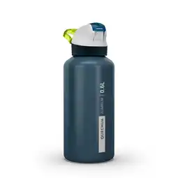 Decathlon Drinkfles voor wandelen 500 kinderen aluminium 0,6 l klikdop drinktuitje rietje aanbieding