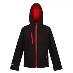 Decathlon Kinder/Kids Ablaze 3 Layer Hooded Soft Shell Jacket (Zwart/Klassiek Rood) aanbieding