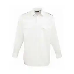 Decathlon Pilotenoverhemd met lange mouwen voor heren (Wit) aanbieding