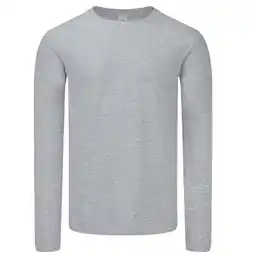 Decathlon Heren Iconic 150 Effen Klassiek Tshirt met lange mouwen (Heide Grijs) aanbieding