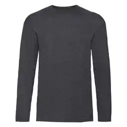 Decathlon Heren Valueweight Heather Tshirt met lange mouwen (Donkergrijs) aanbieding