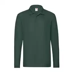 Decathlon Heren Premium poloshirt met lange mouwen (Bosgroen) aanbieding