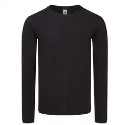 Decathlon Heren Iconic 150 Classic Tshirt met lange mouwen (Zwart) aanbieding