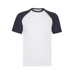Decathlon Heren Valueweight Baseball Tshirt (Witte/diepe marine) aanbieding