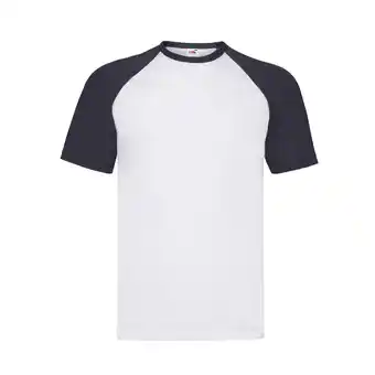 Decathlon Heren Valueweight Baseball Tshirt (Witte/diepe marine) aanbieding