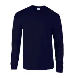 Decathlon Unisex Ultra Katoenen Tshirt met lange mouwen voor volwassenen (Marine) aanbieding