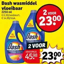 Kruidvat Dash wasmiddel vloeibaar aanbieding