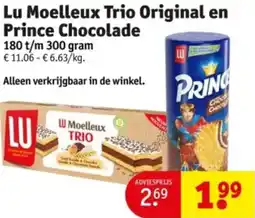 Kruidvat Lu Moelleux Trio Original en Prince Chocolade aanbieding