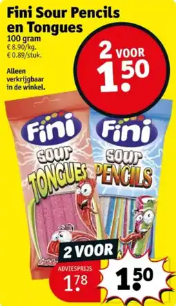 Kruidvat Fini Sour Pencils en Tongues aanbieding