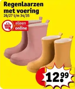 Kruidvat Regenlaarzen met voering aanbieding