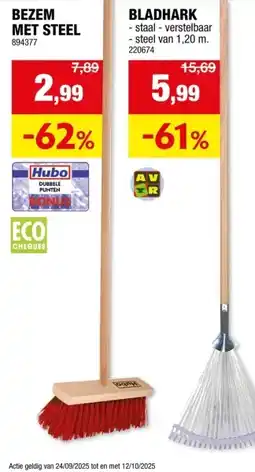 Hubo AVR straatborstel 28cm + steel 120cm aanbieding