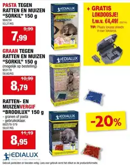 Hubo Edialux Brodilux pasta tegen ratten en muizen 150g aanbieding