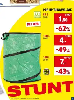 Hubo AVR tuinafvalzak pop-up 180l aanbieding